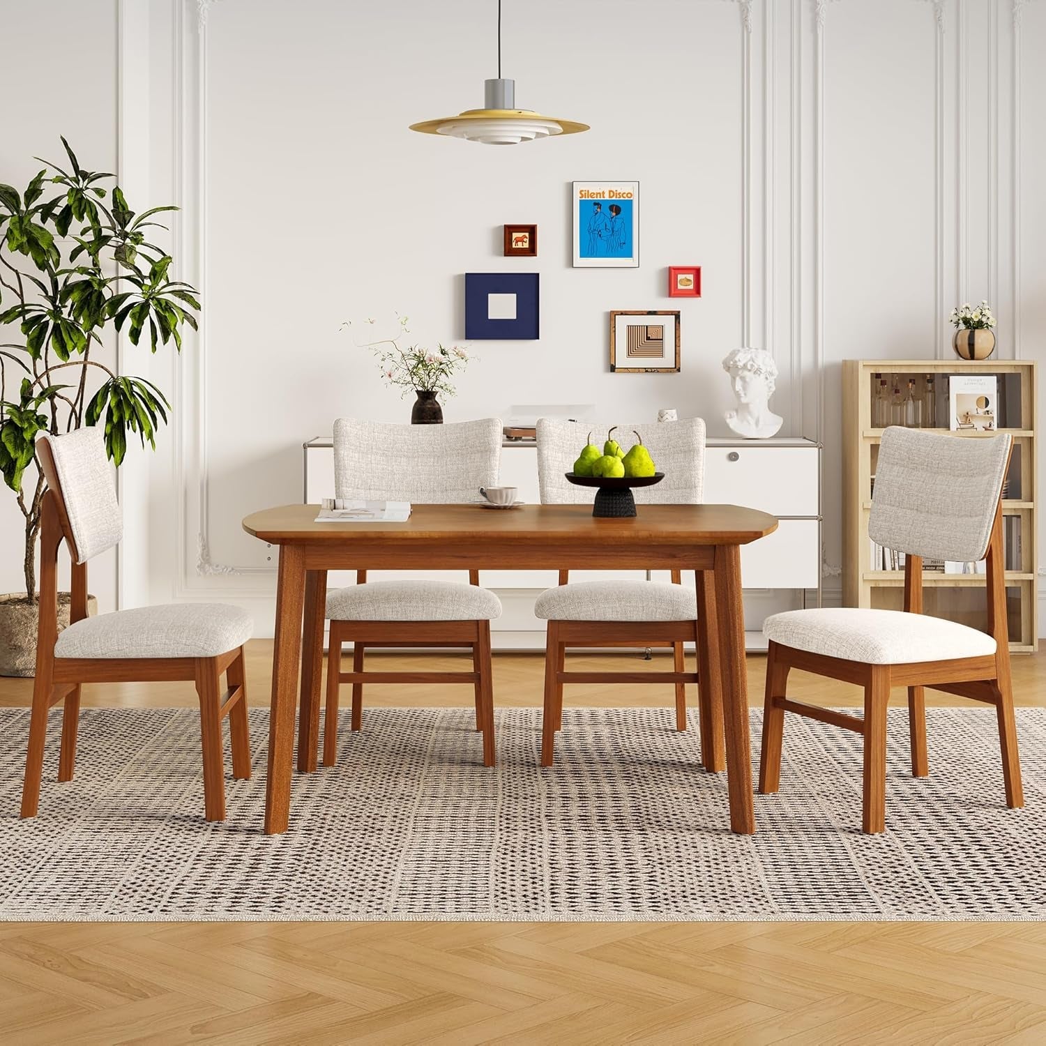 Solid Wood Dining Set For Small Spaces - 5 Pc Set