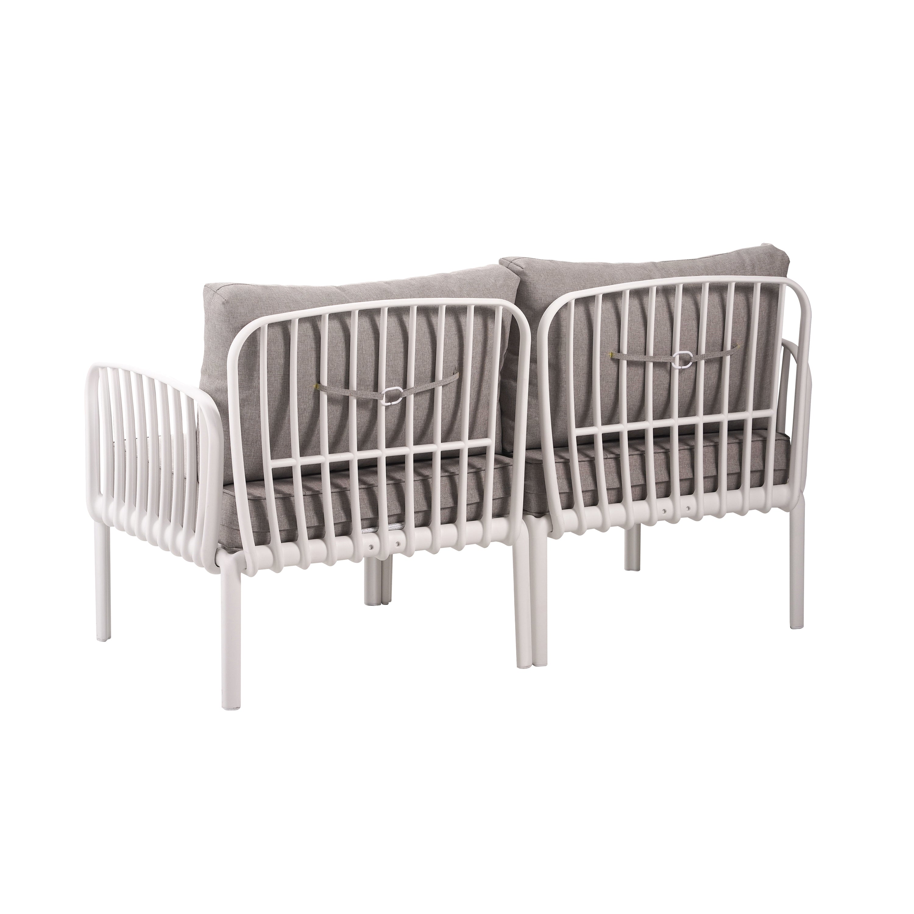 3 Piece Patio Conversation Set - White & Gray