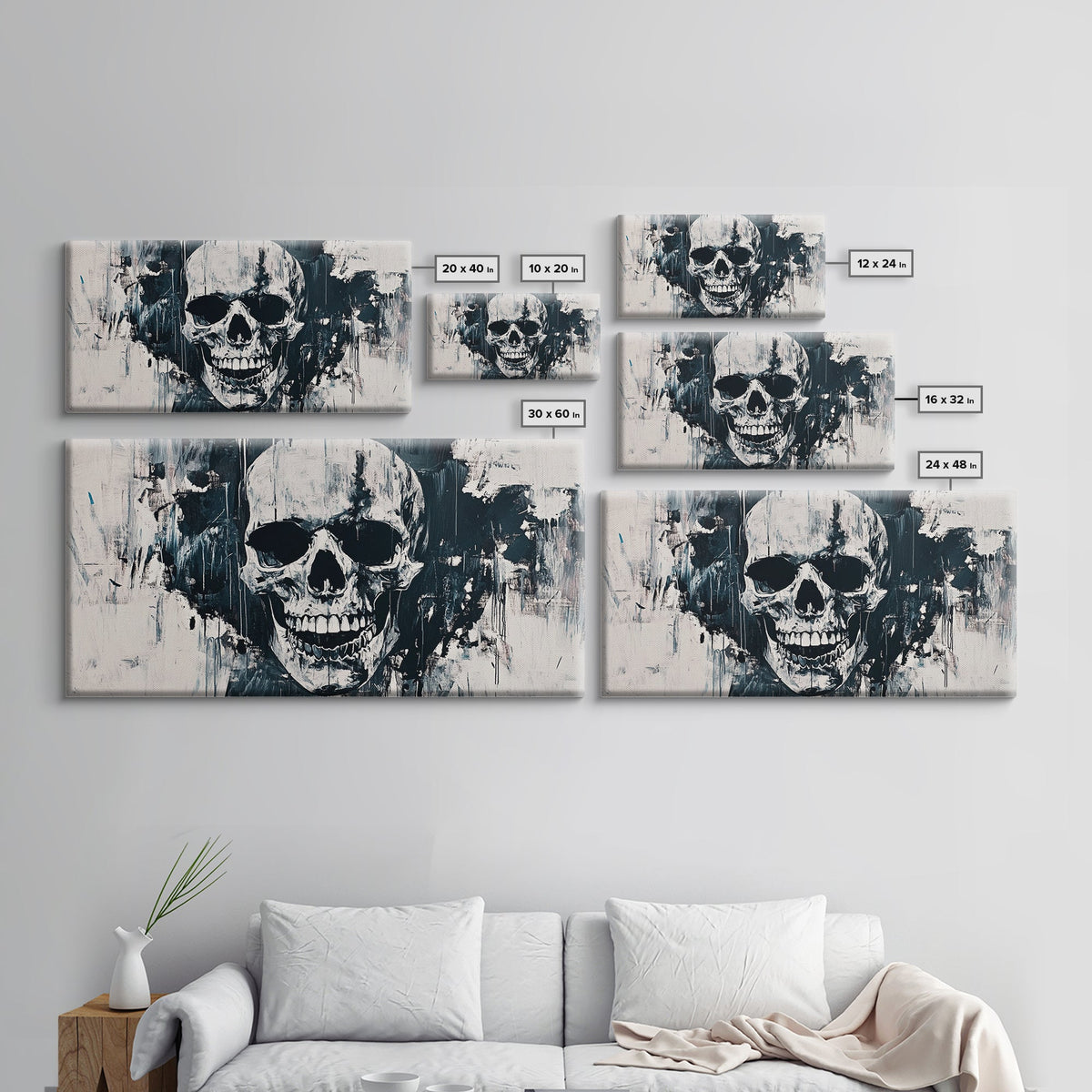 Gothic Skull Art Canvas Print