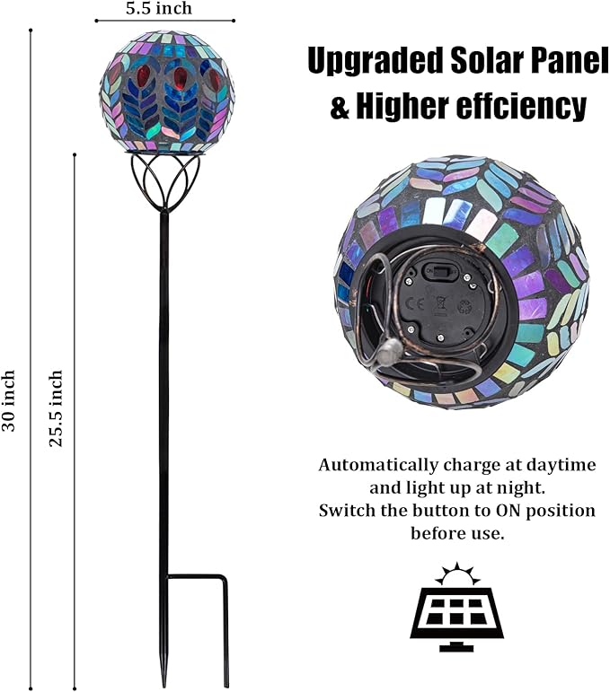 Mosaic Solar Garden Light