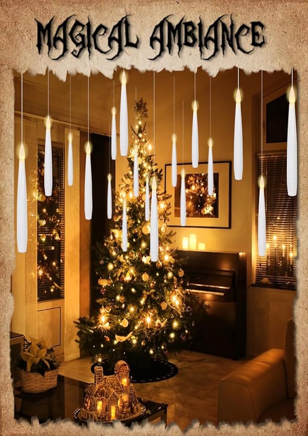 22-Piece Flameless Floating Candles with Magic Wand Remote Timer