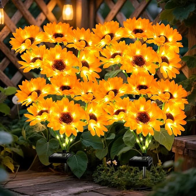 Sunflower Solar Lights - 4 Pack