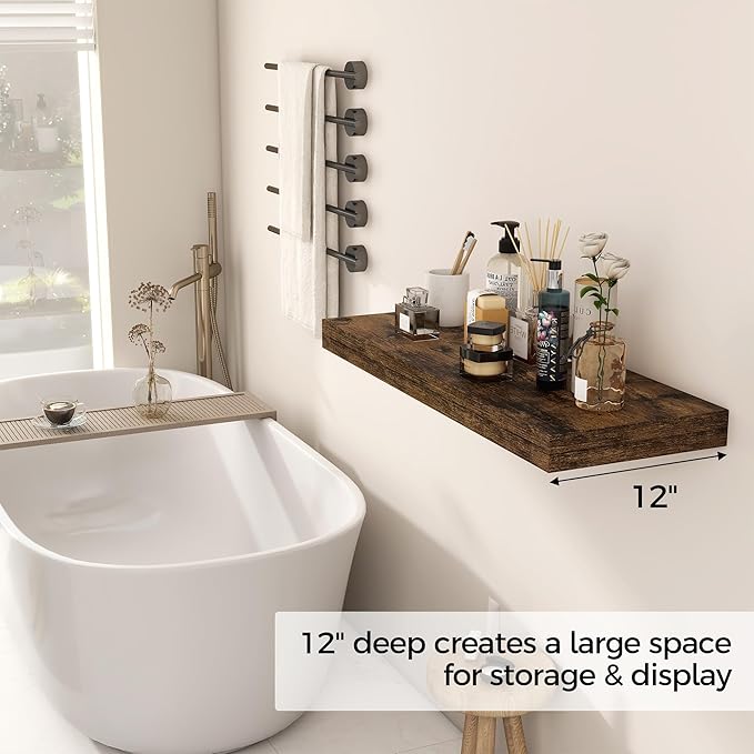 Set of 2 Rustic Floating Shelves - 30"