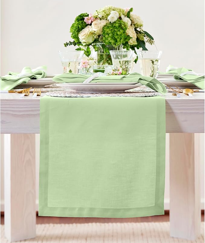 100% Pure Table Runner - 14 x 48 Inch, Lettuce Green