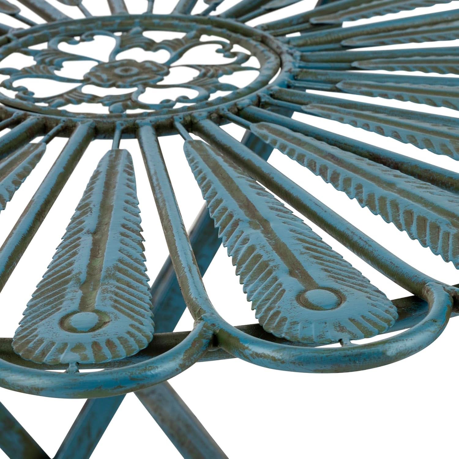 3 Piece Peacock Blue Bistro Set
