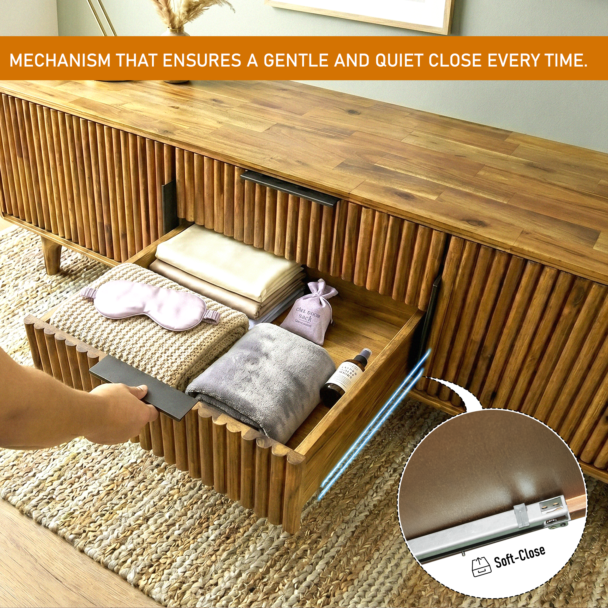 Bosk Solid Wood Storage Bench in Walnut or Natural