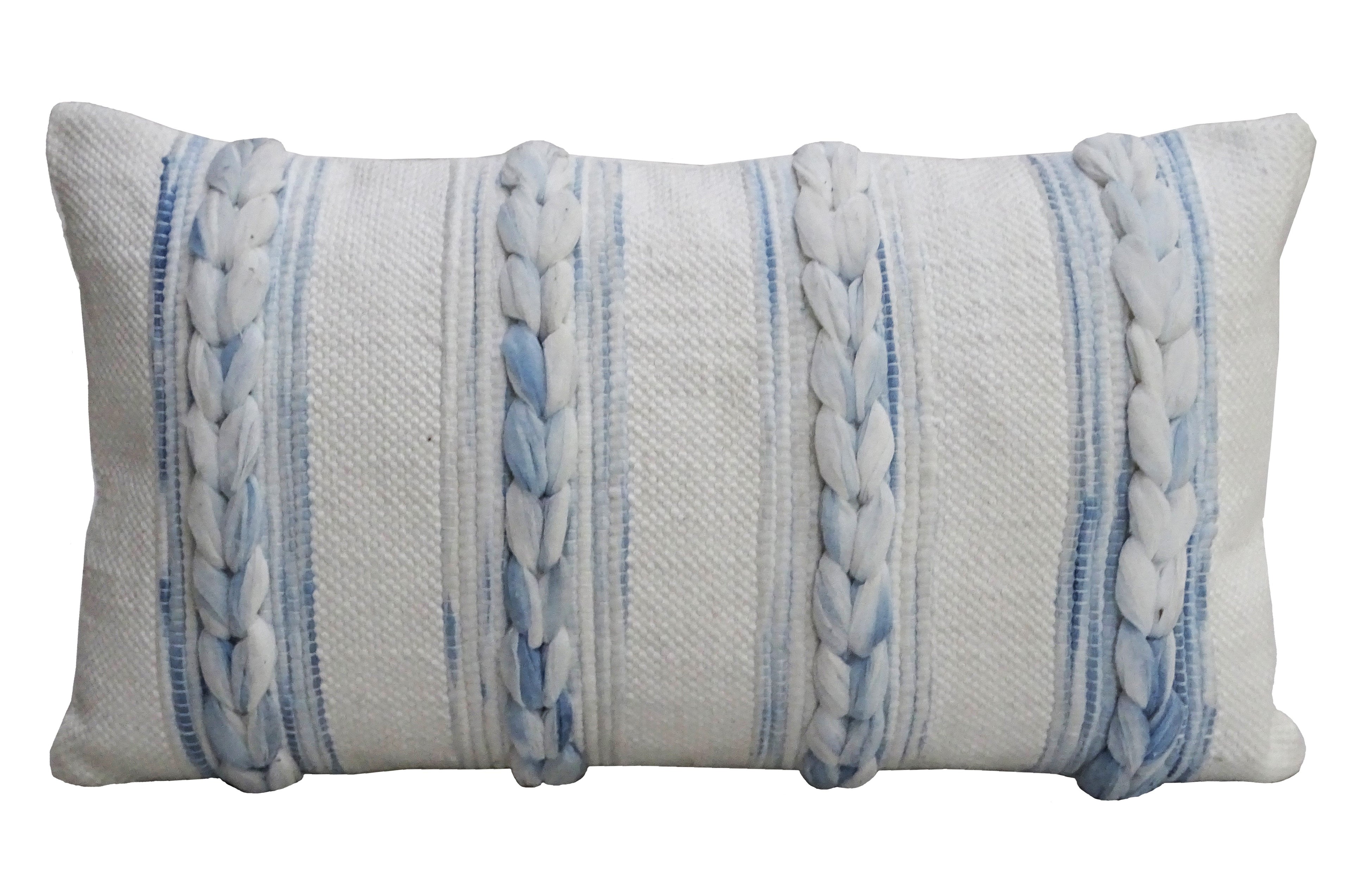 Handwoven Braided Pillow - 14"X 24"