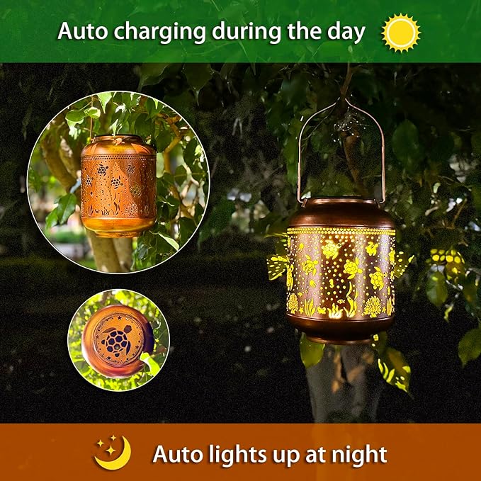 Sea Turtle Copper Solar Lantern