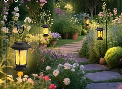 4 Pack Flickering Flameless Solar Lanterns