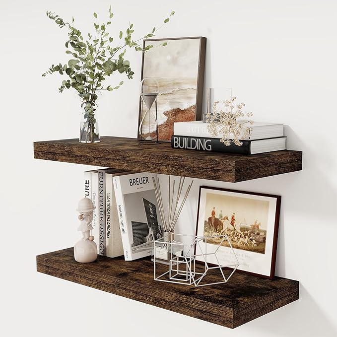 Set of 2 Rustic Floating Shelves - 30"