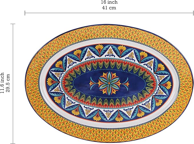 Set of 2 Bico Havana Oval Platters - 16"/14"