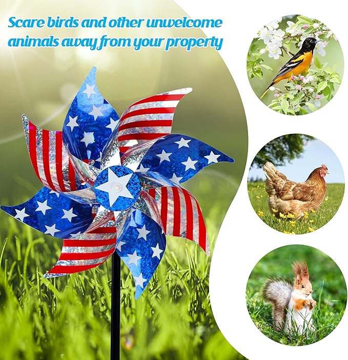 10 Pack Patriotic Pinwheel Decorations