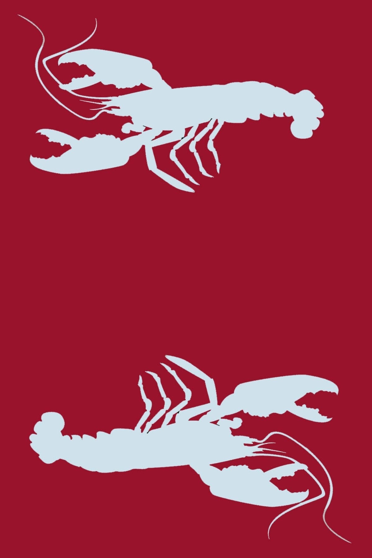 Double Lobster Red & Aqua Outdoor Mat