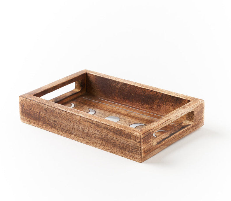 Jyotisha Celestial Wooden Tray with Brass Inlay
