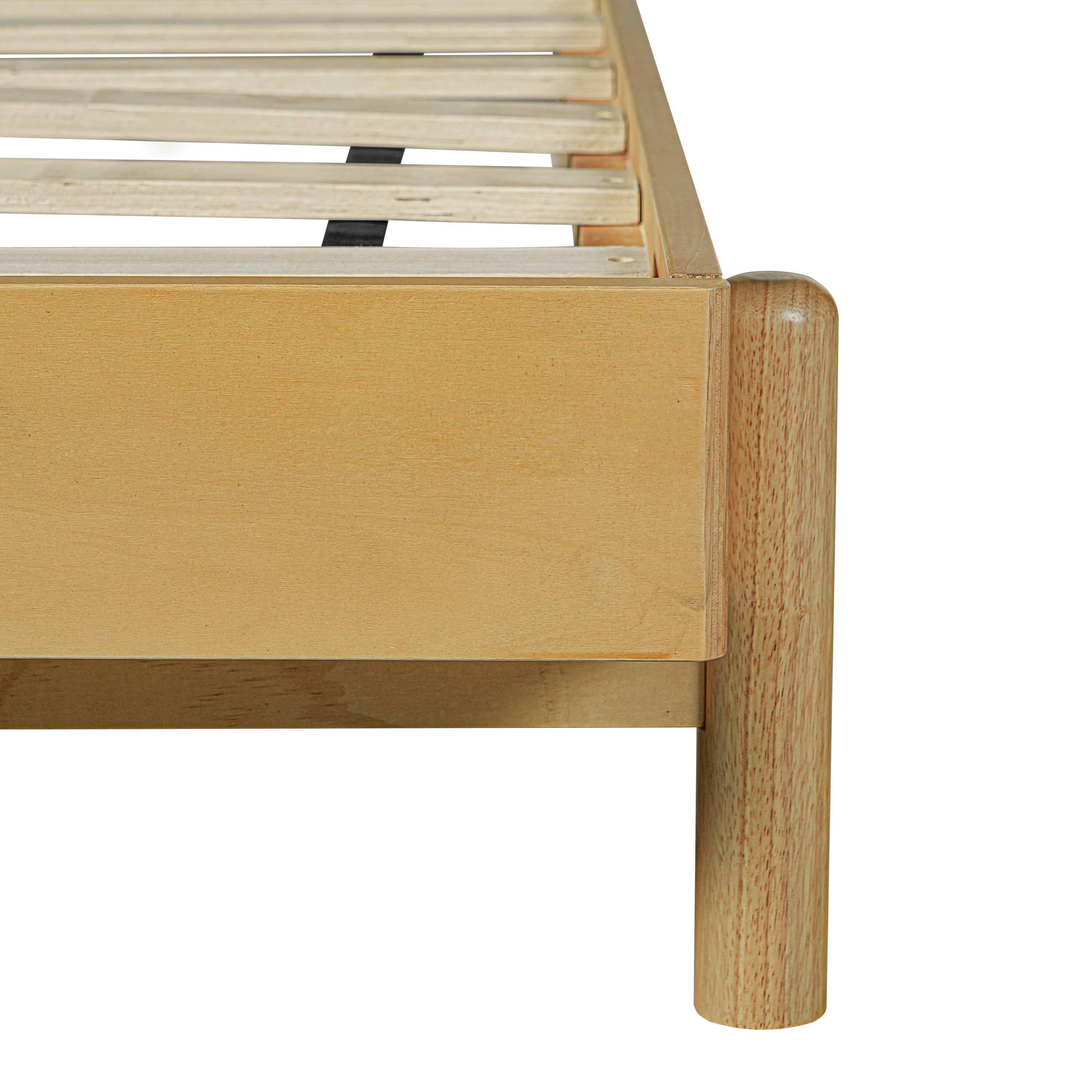 Modern Queen Bed Frame Set with 2 Nightstands - Beige Wood