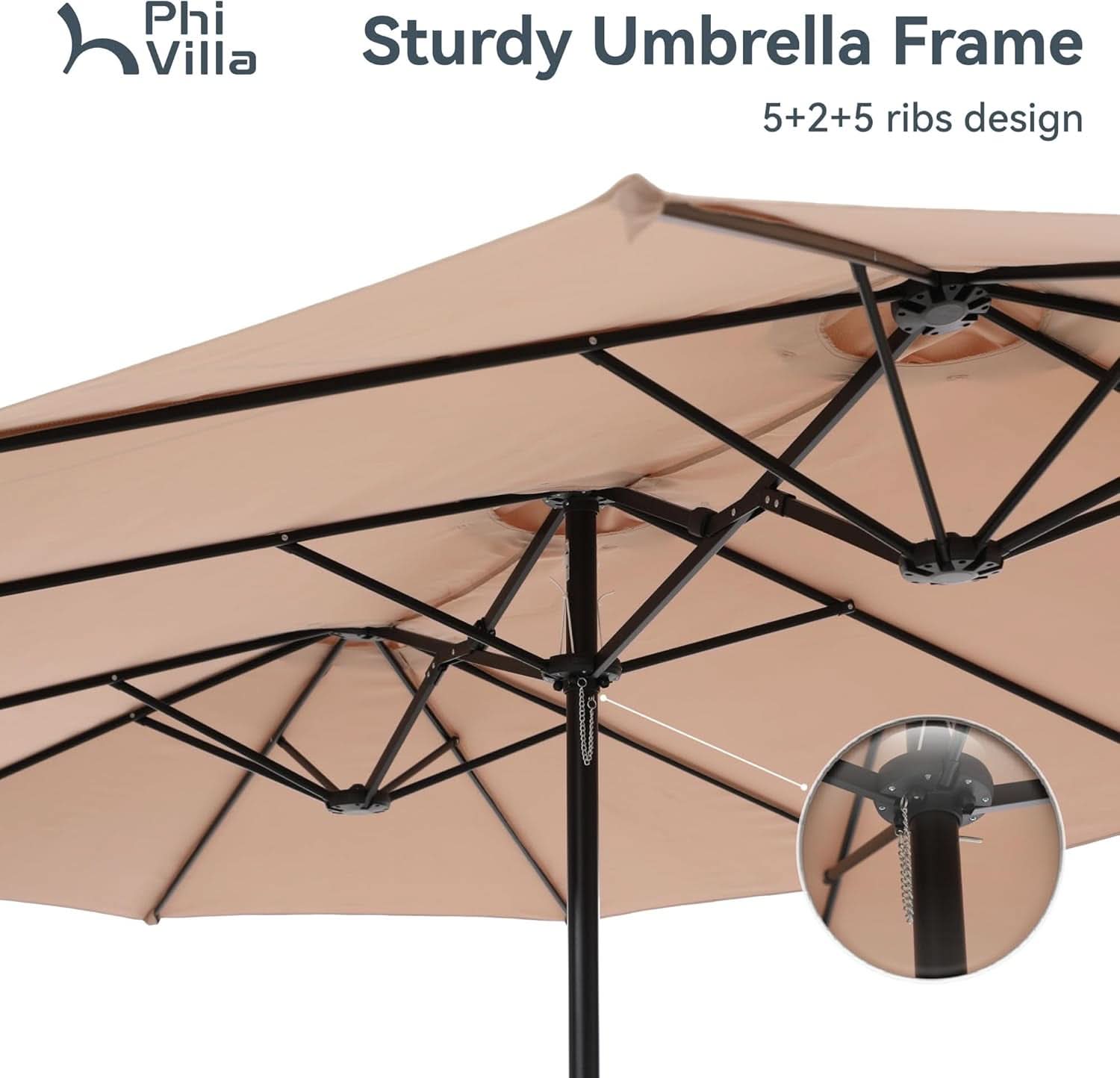 15 Foot Extra Large Patio Umbrella For Outdoor Shade