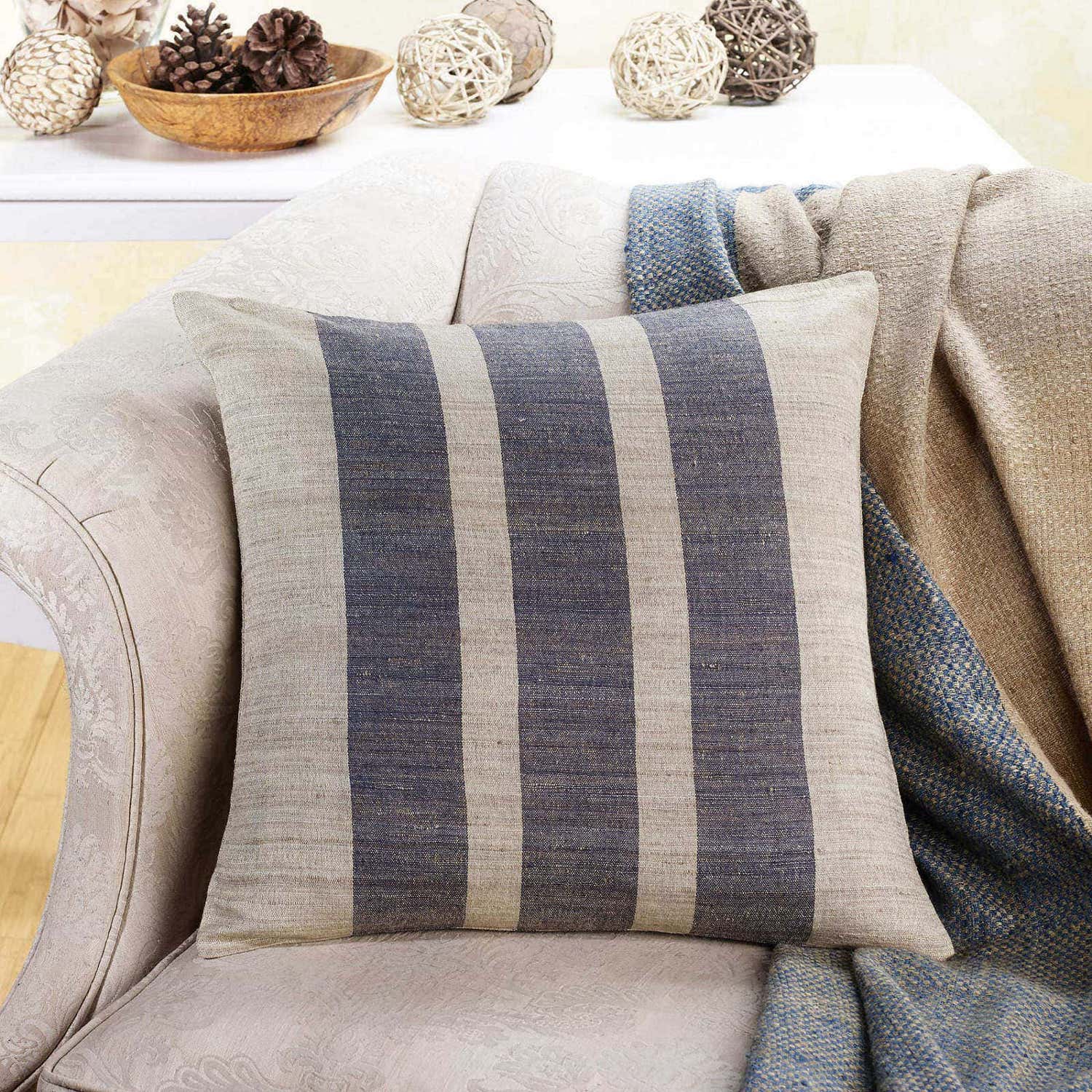 Handwoven Ahimsa Silk Pillow with Insert - 4 Colors