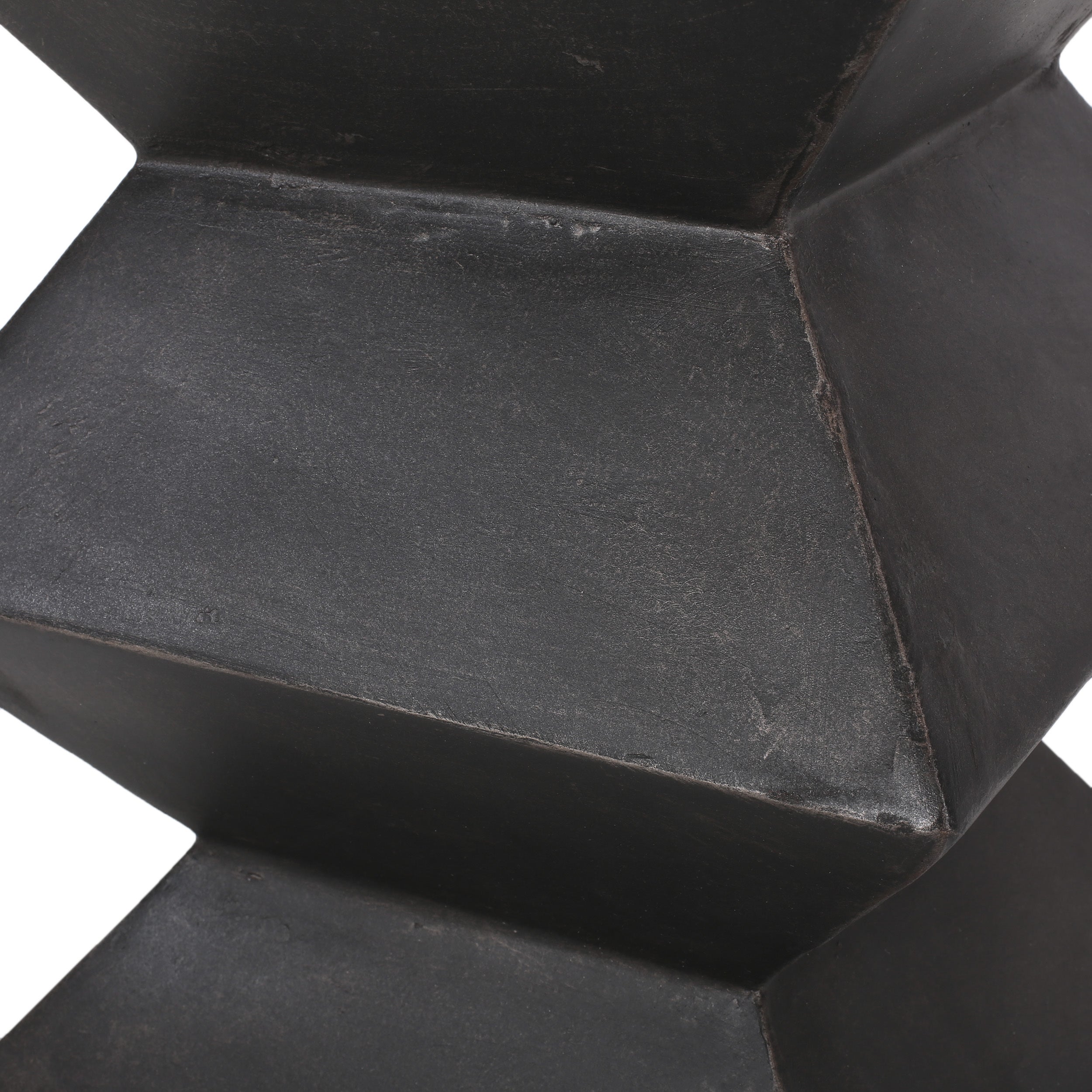 Indoor/Outdoor Lightweight Concrete Side Table in Metal Finish