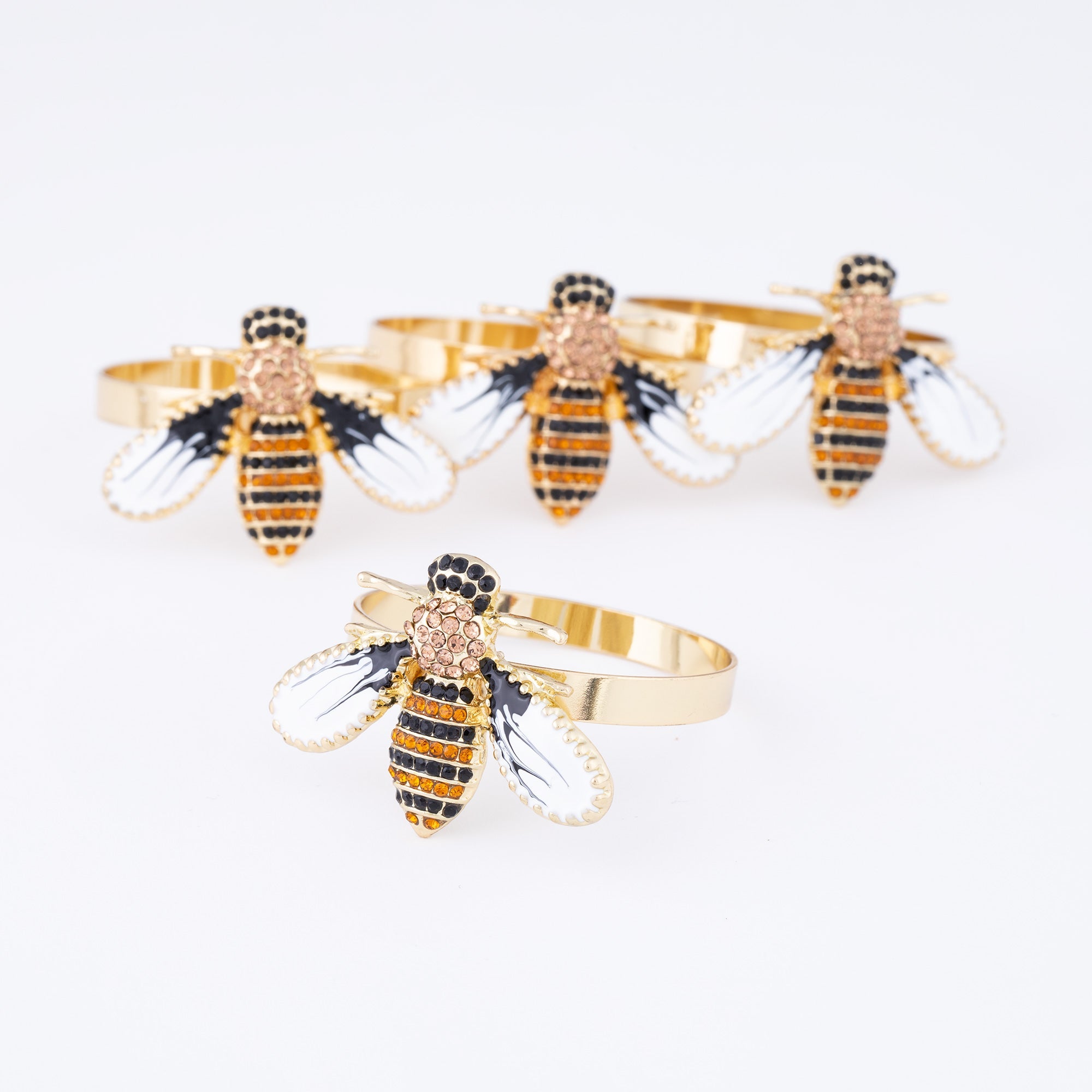 Elegant Bee Napkin Rings - Set of 4