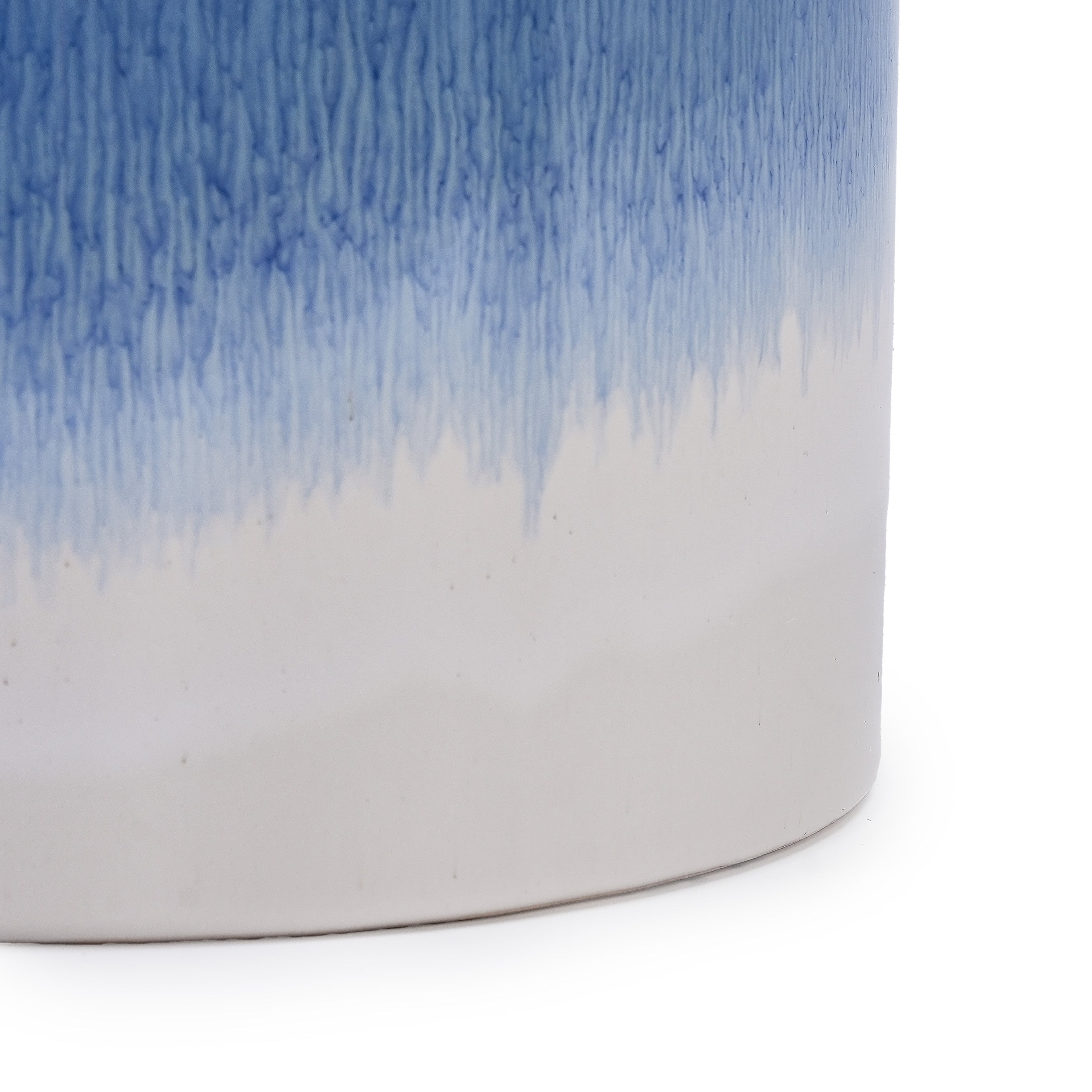 Set of 2 Gradient Ceramic Flowerpots - White/Blue