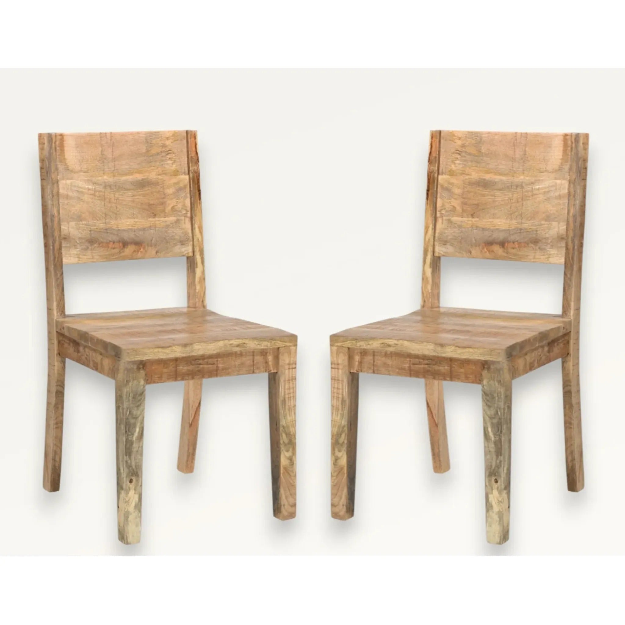 Timbergirl Solid Mango Wood Simple Chair - Set of 2