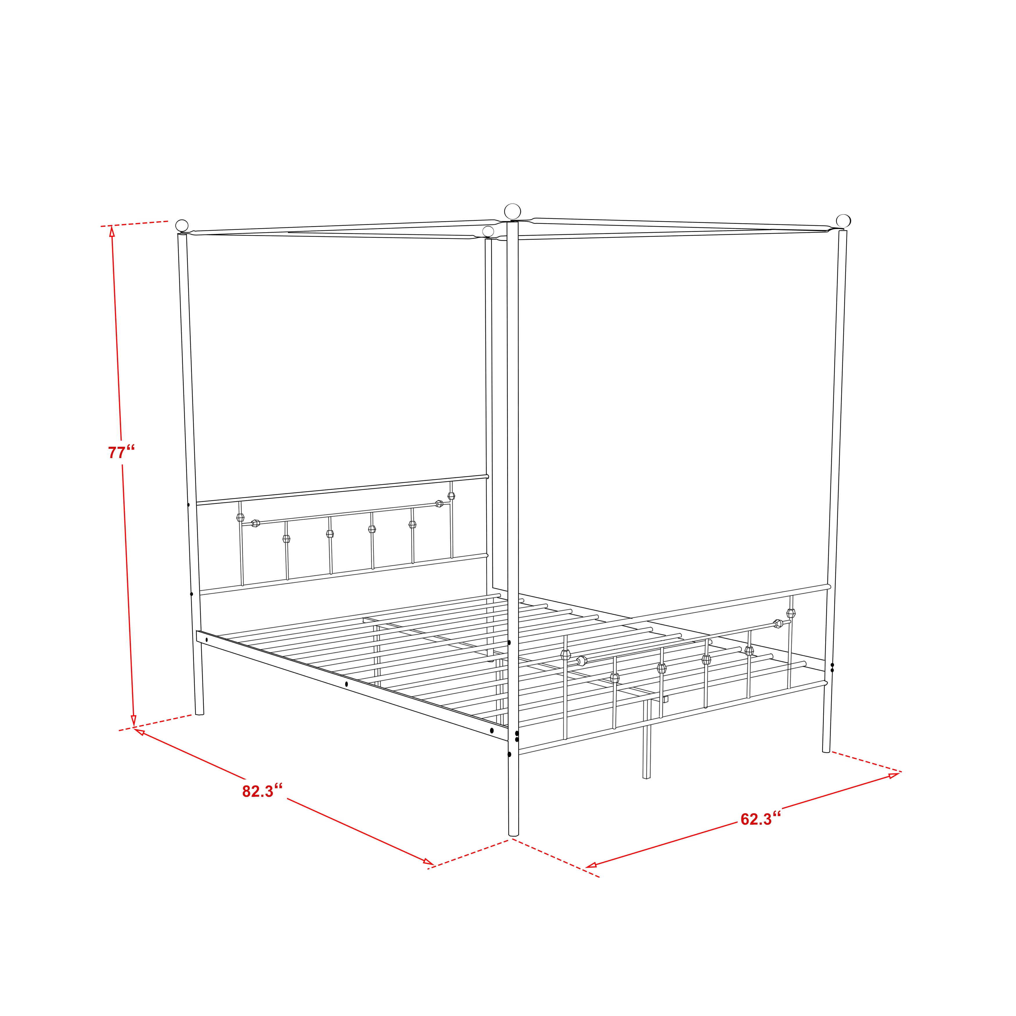 Anniston Queen Canopy Bed Frame - Black