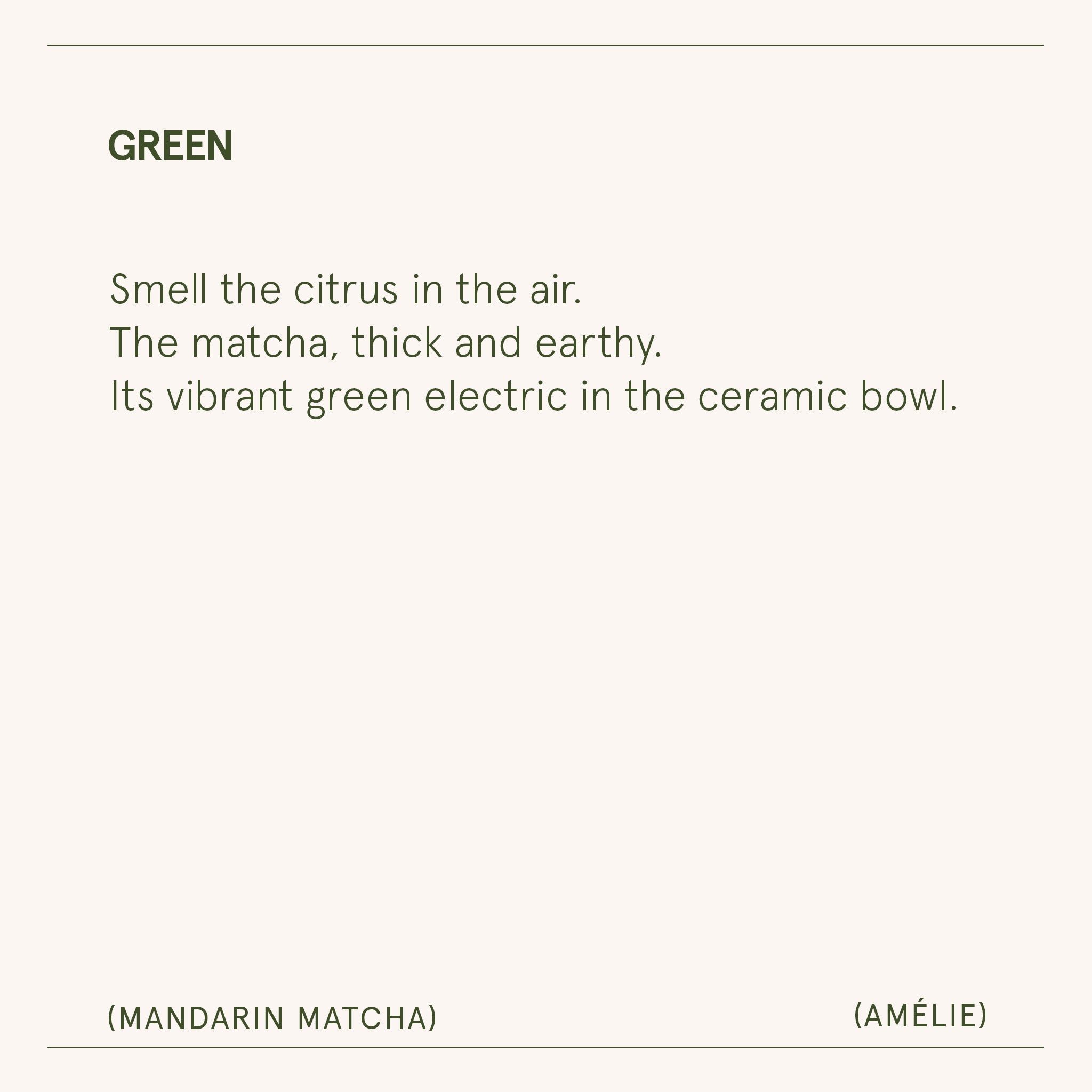 Amélie – Mandarin Matcha Candle