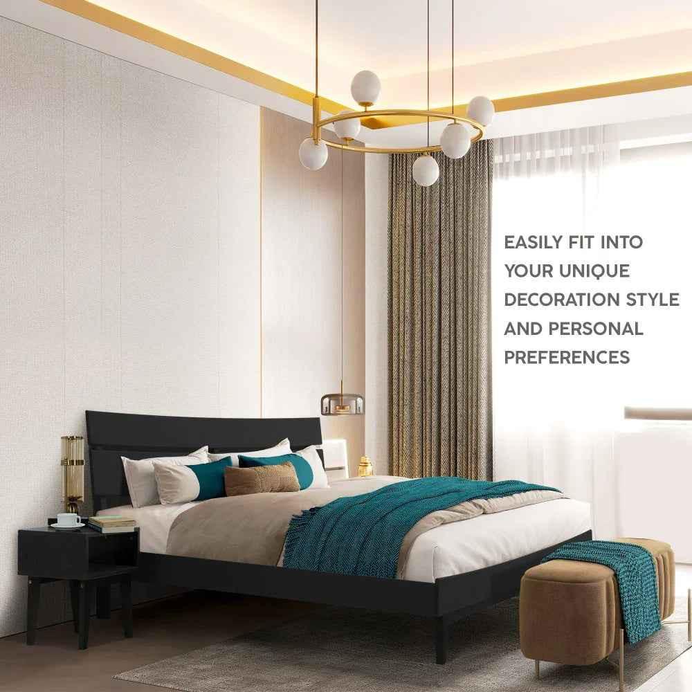 Aurora Acacia Bed Frame & Nightstand Set - 2 Finishes