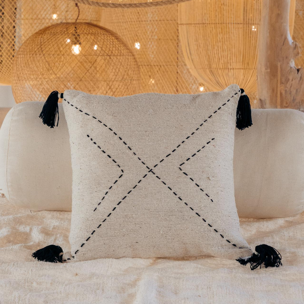 Ava Hand Stitched Cotton Pillows