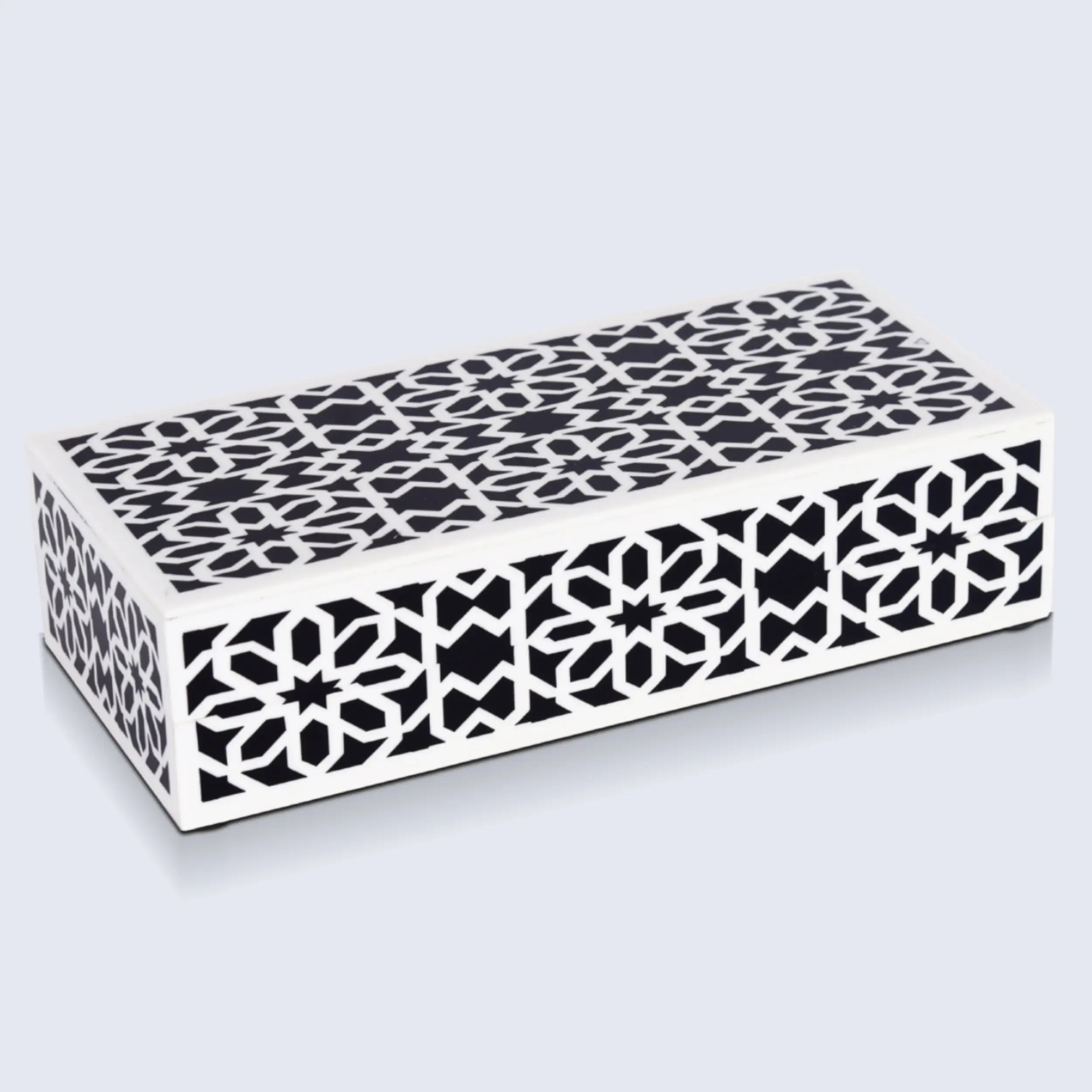Shiraz Design Handcrafted Decorative Boxes in Black & White