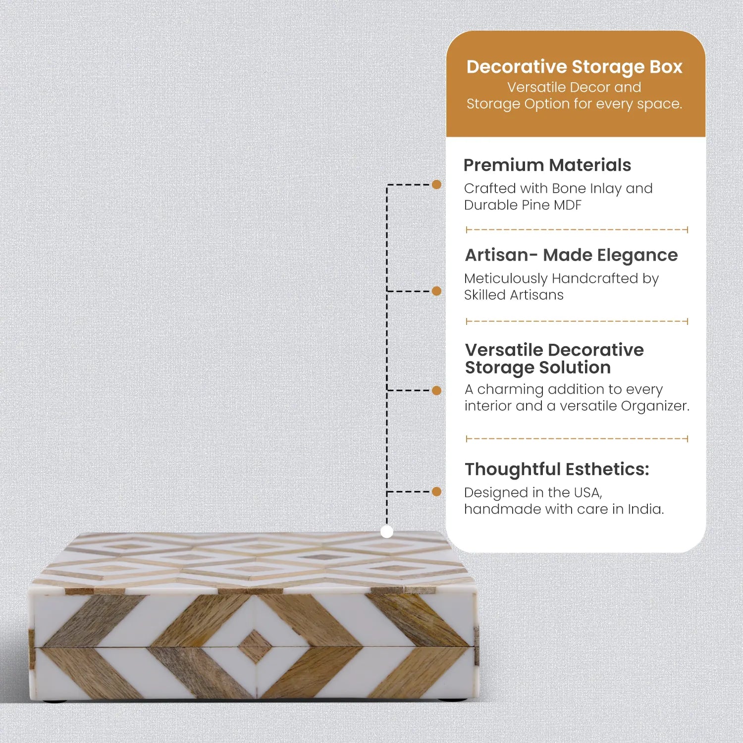 Marquet Array Wood & Resin Inlay Handcrafted Decorative Boxes