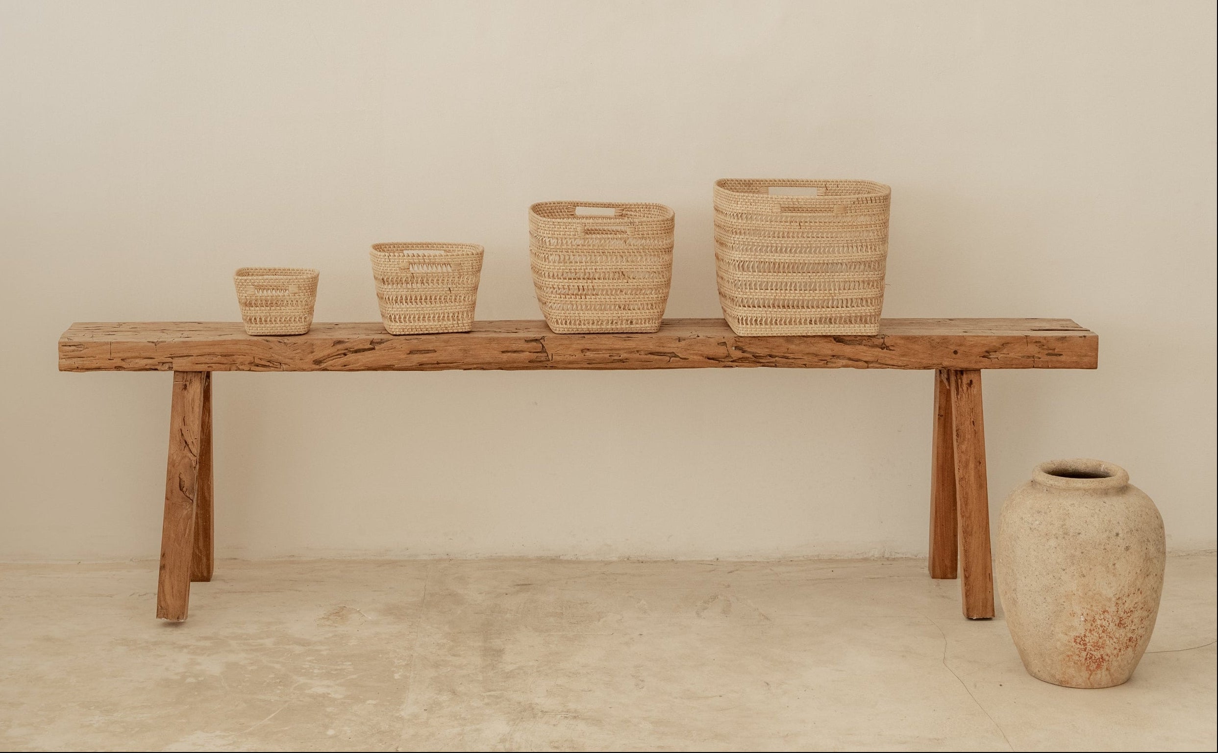 Woven Rattan Cube Storage Baskets