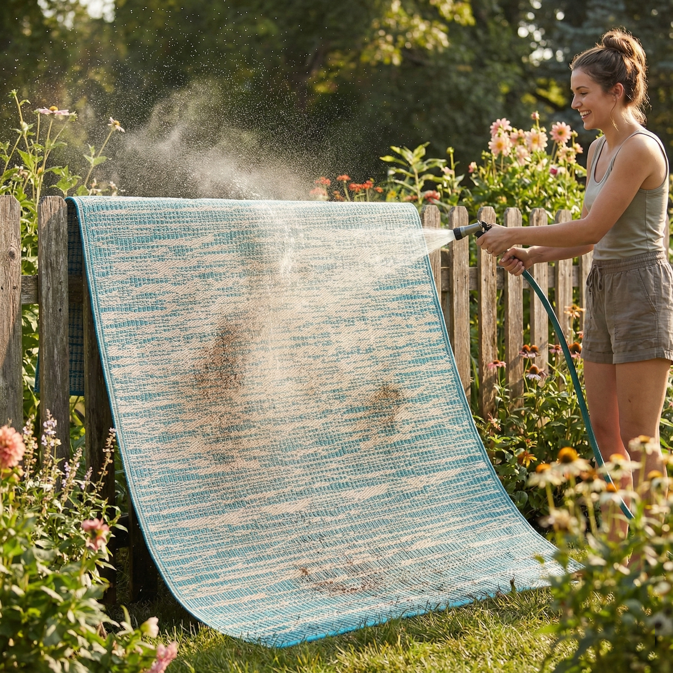(SALE) Brooklyn - Teal Reversible Outdoor Rug