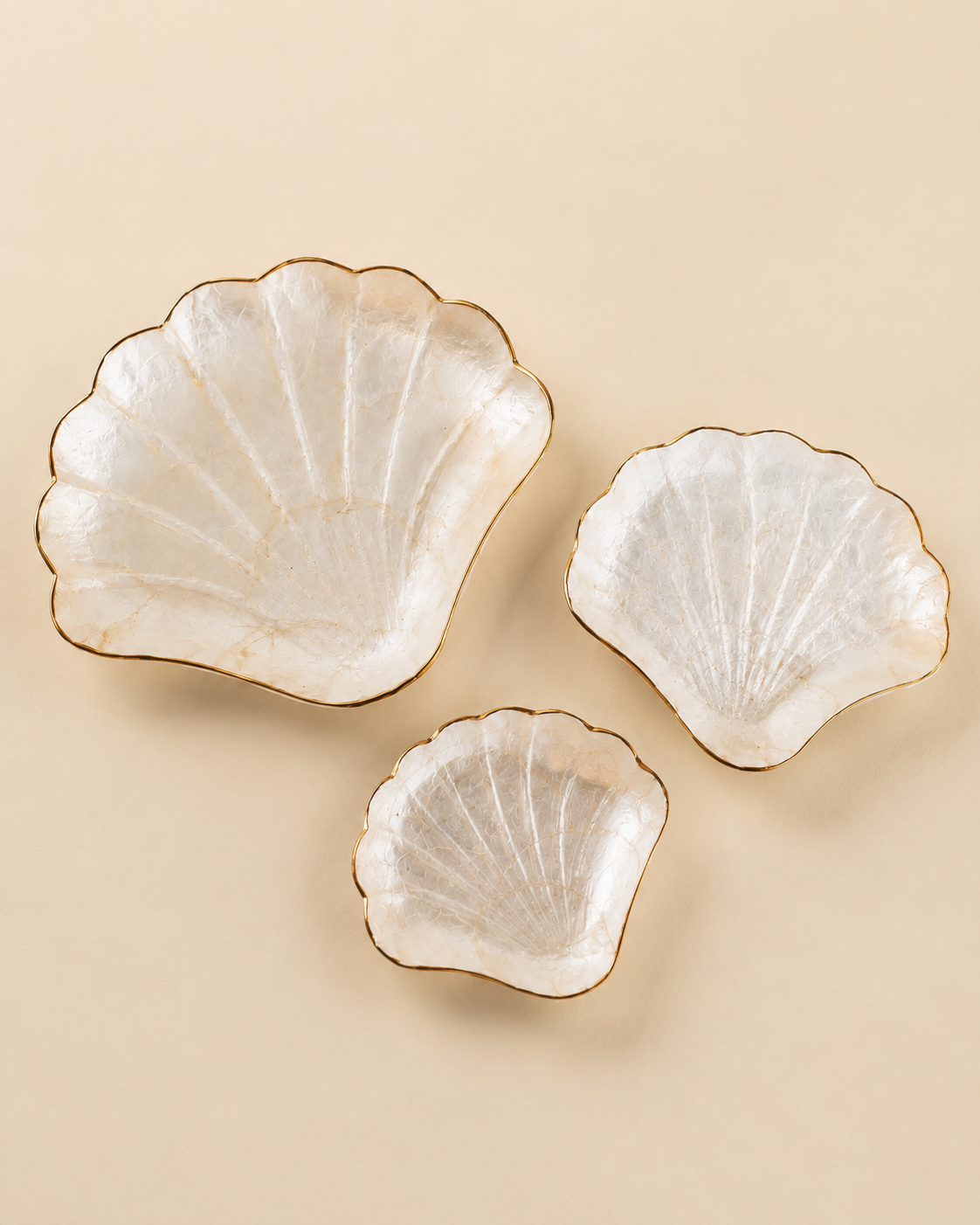 Mother of Pearl Scallop Catch-all Set of 3