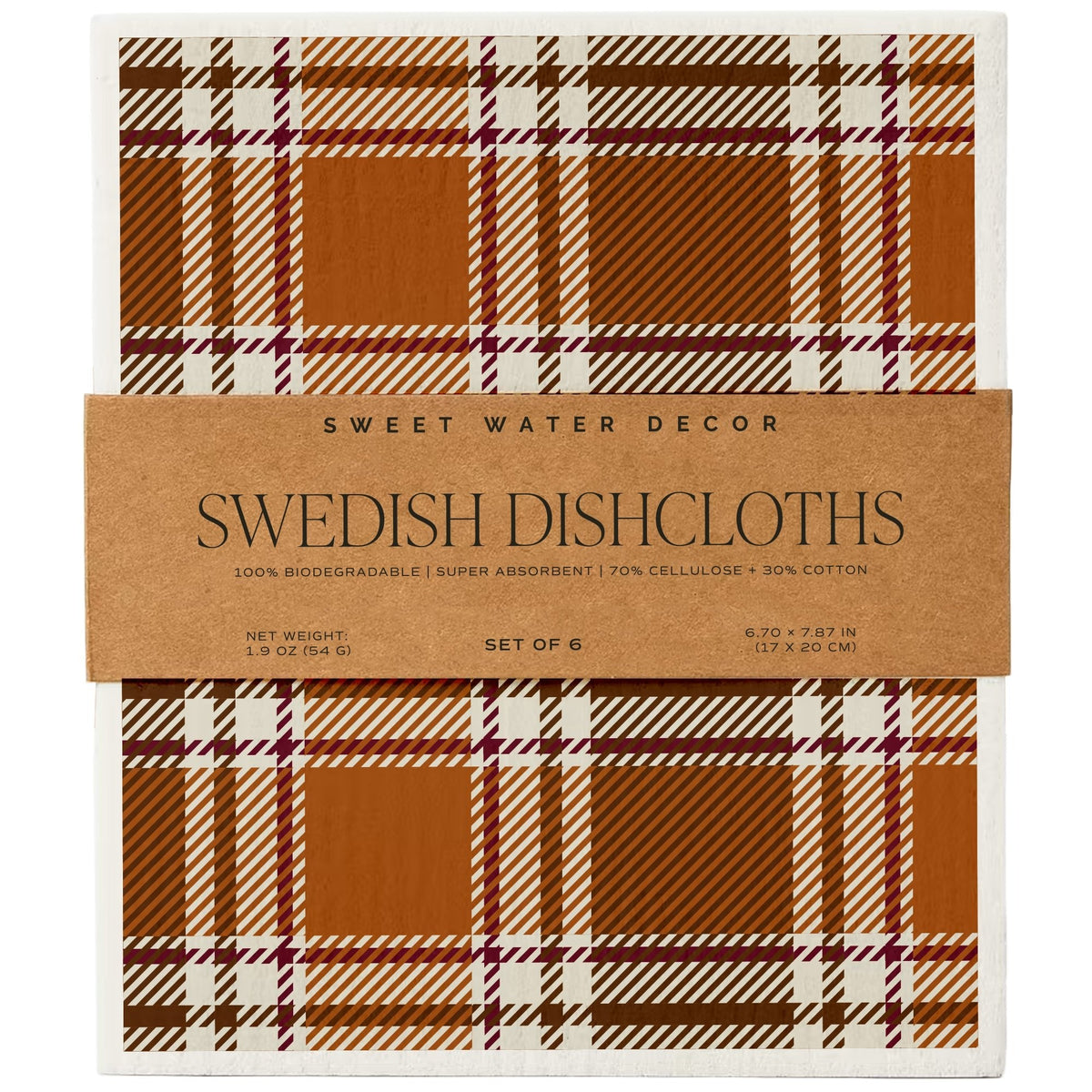 Fall Pattern Swedish Dishcloths - Set of 6