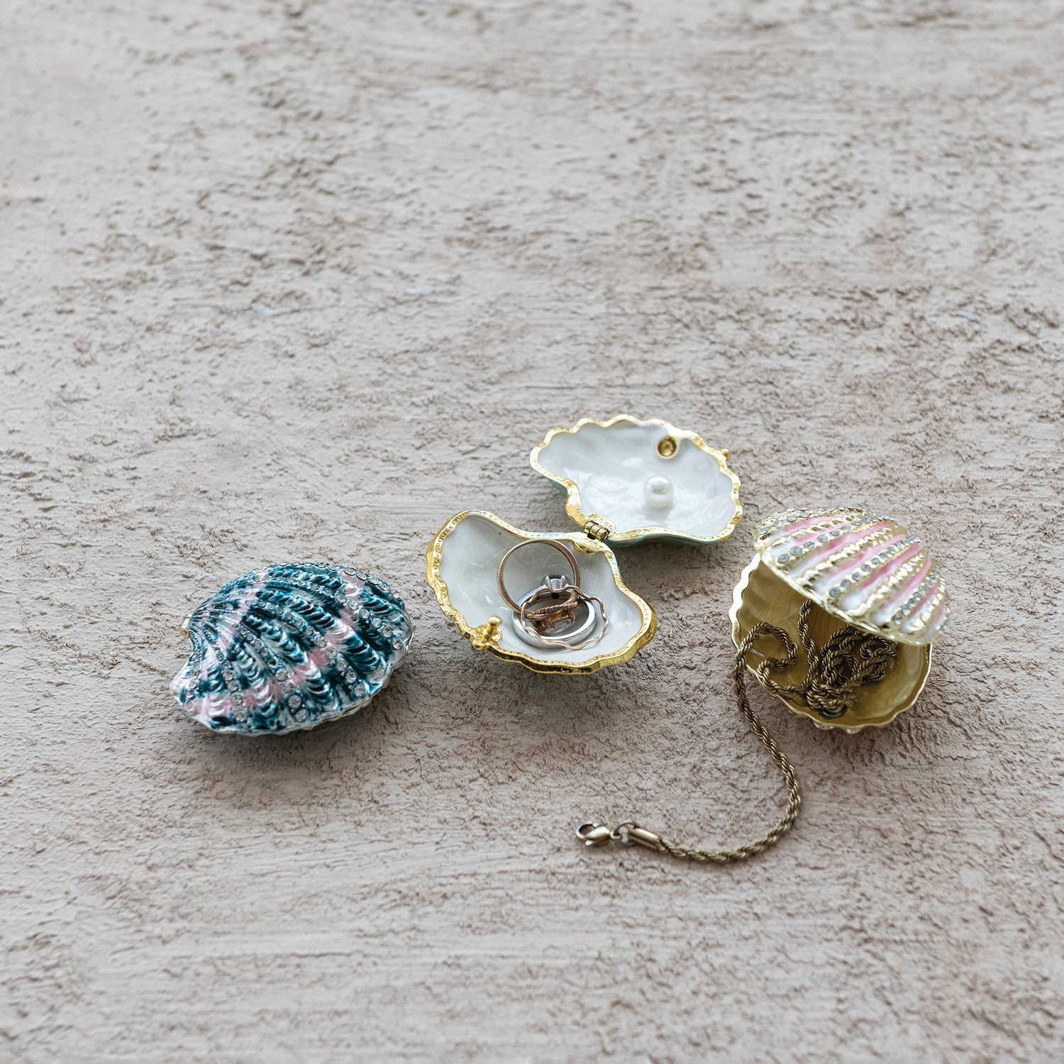 Blue & White Sea Life Shell Trinket Dish