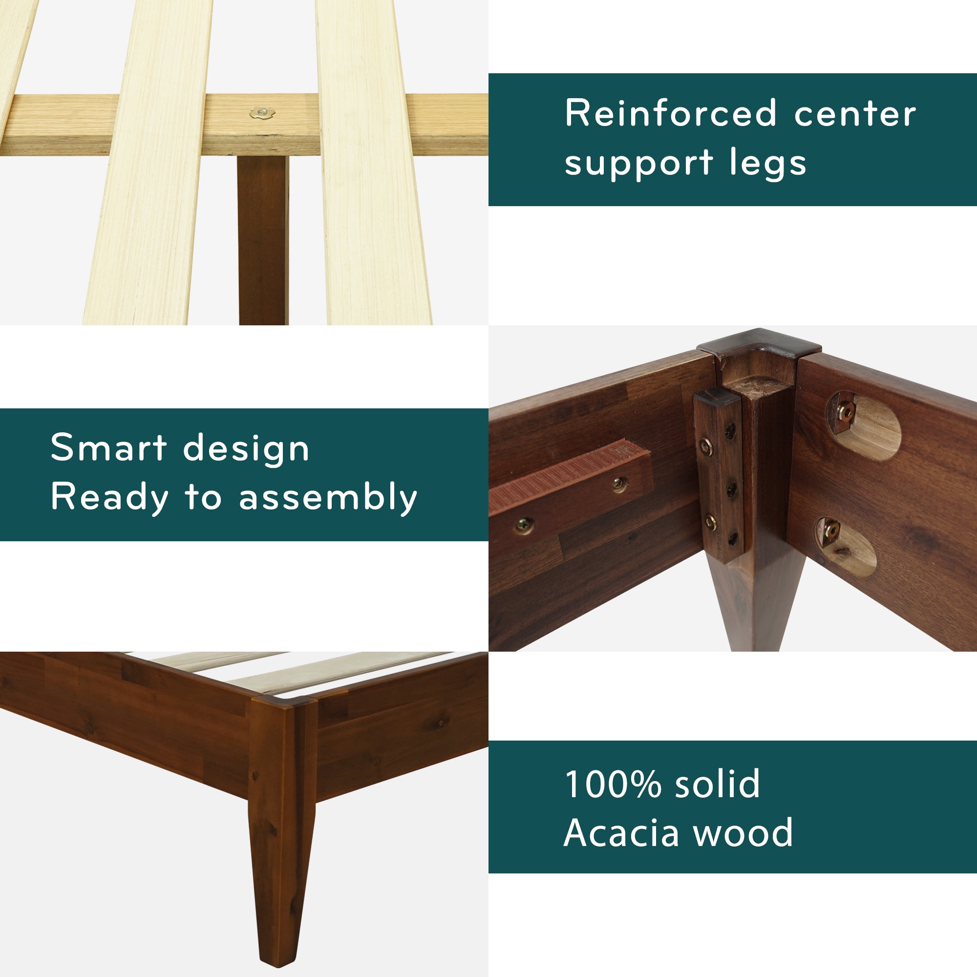 Mervyn Solid Acacia Wood Platform Bed