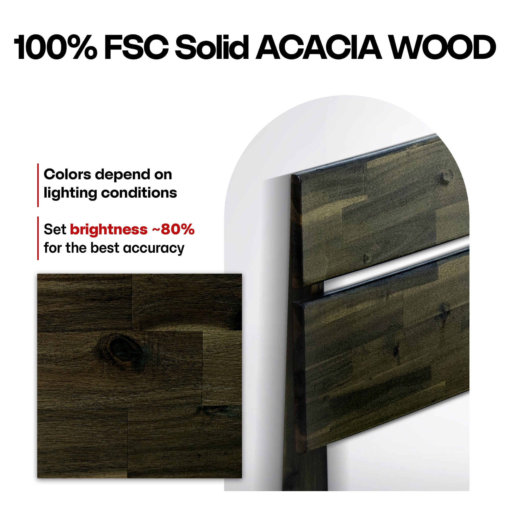 Aurora Acacia Solid Wood Bed Frame - Mocha, Walnut, Caramel, Chocolate