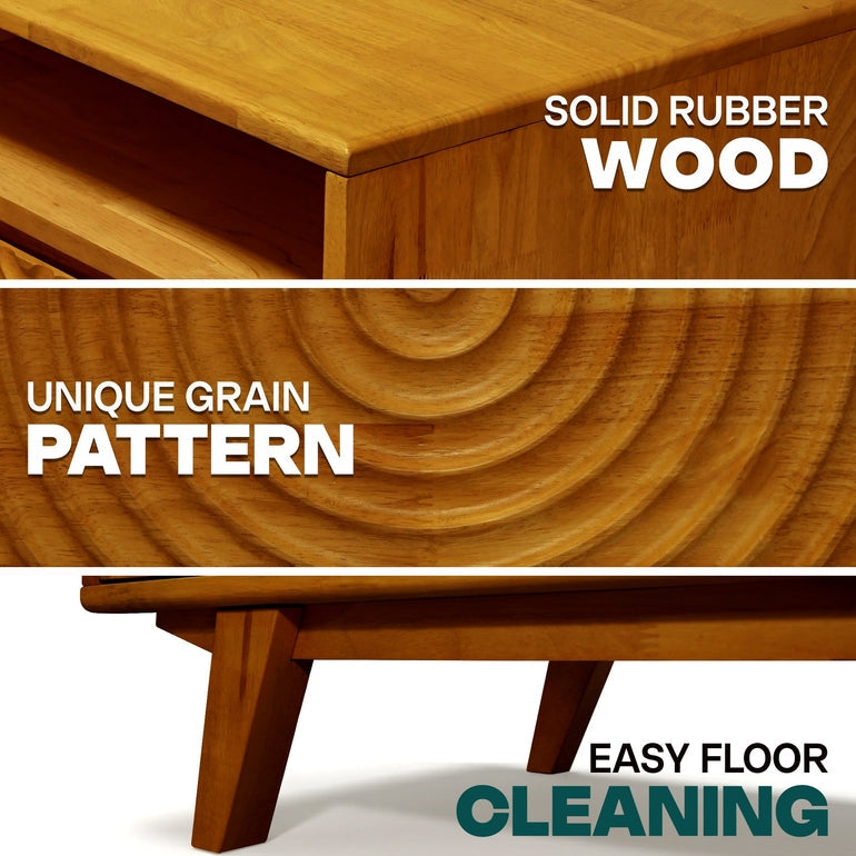 Harmony Solid Acacia Coffee Table with Drawers & Open Storage - 3 Colors