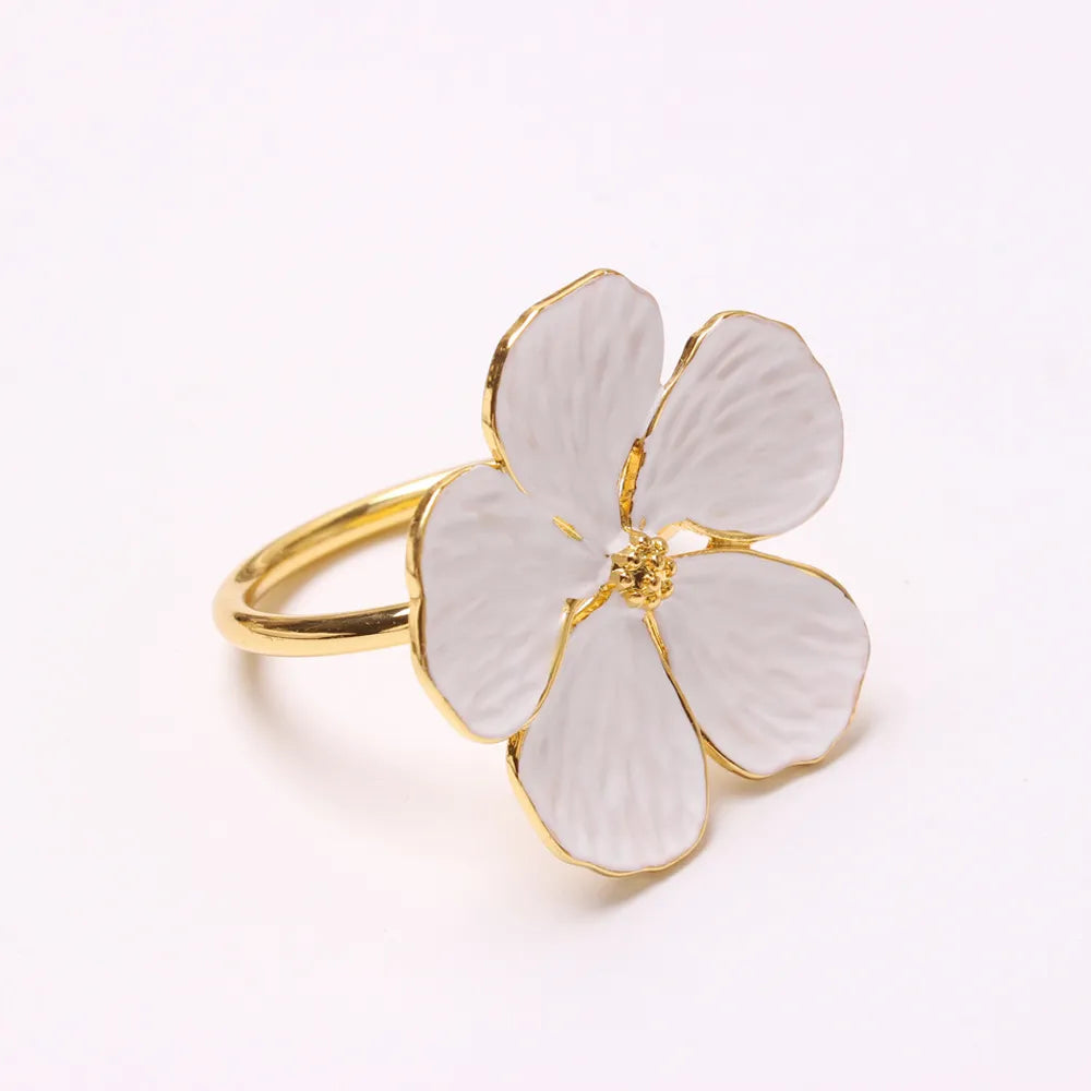 6 Piece Blossom Napkin Rings - 4 Colors