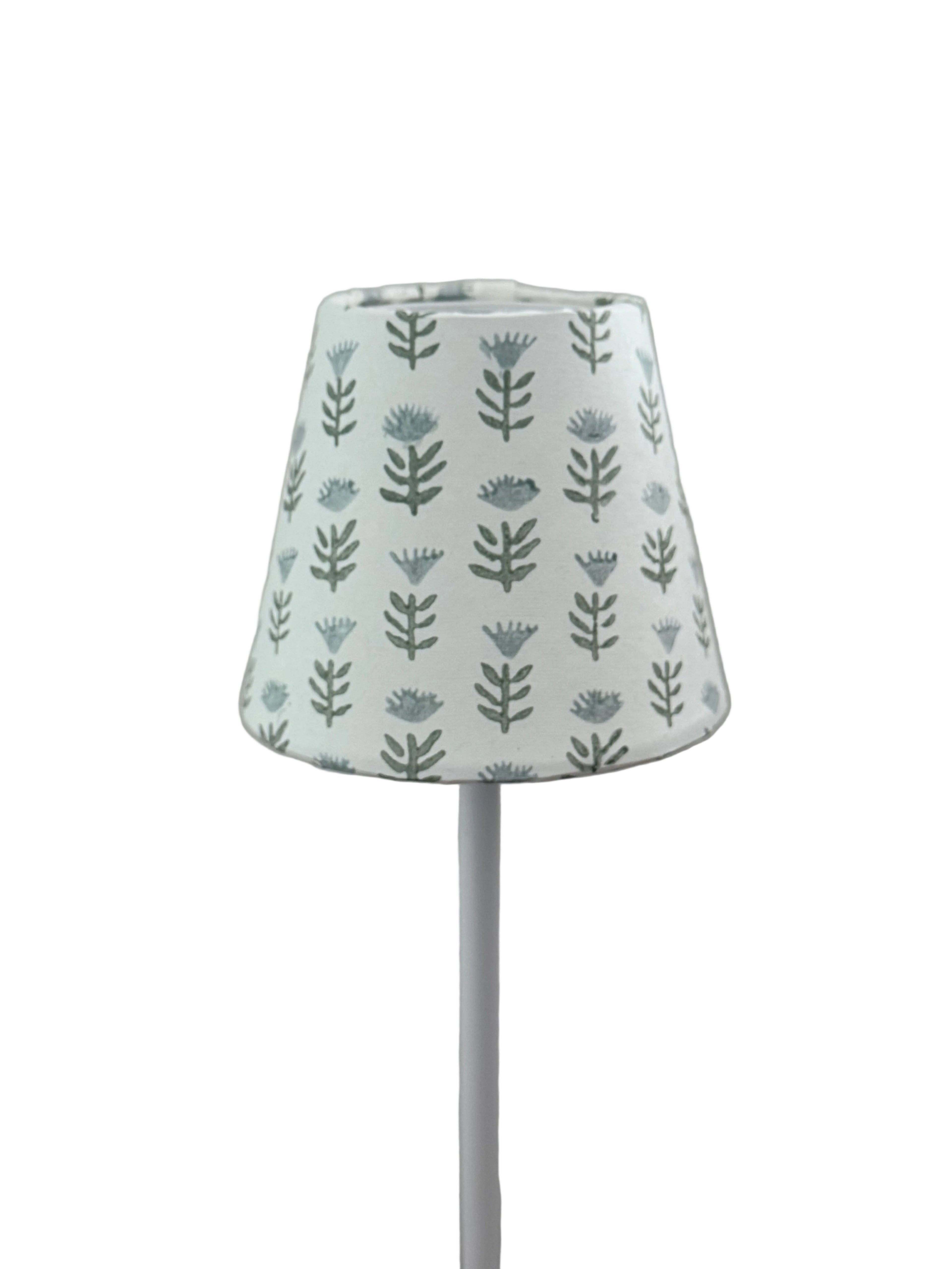 Block Printed Shade for Cordless LED Lamps