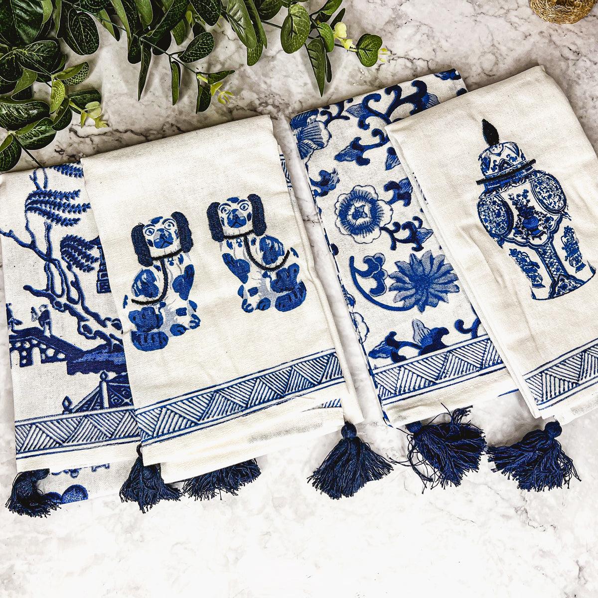 Blue Chinoiserie Tea Towels