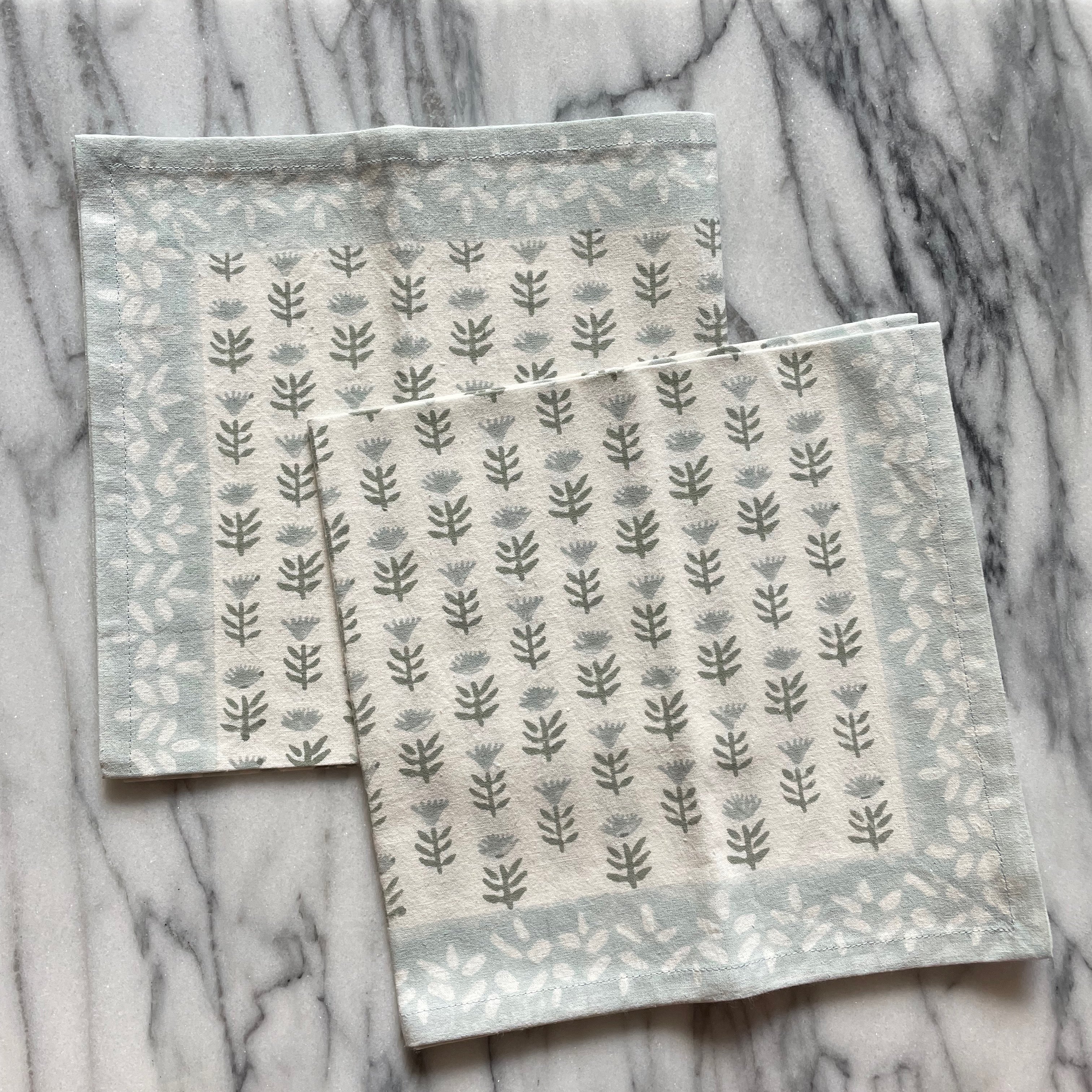 Claire Blockprint Dinner Napkin in Serene - Set of 4
