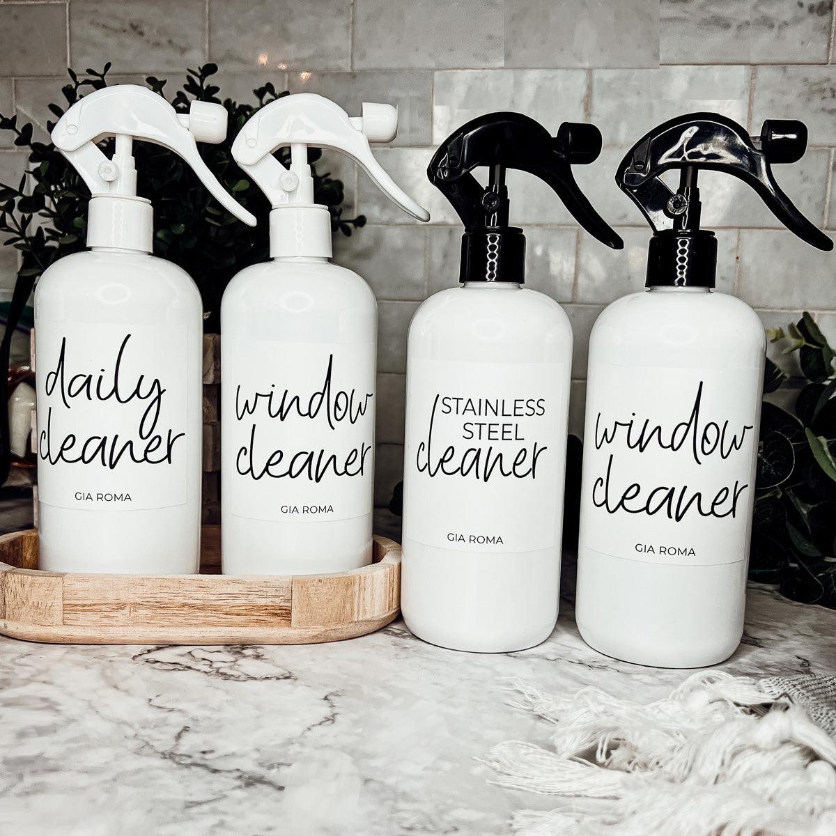 16oz Plastic Cleaning Bottles with Customized Labels