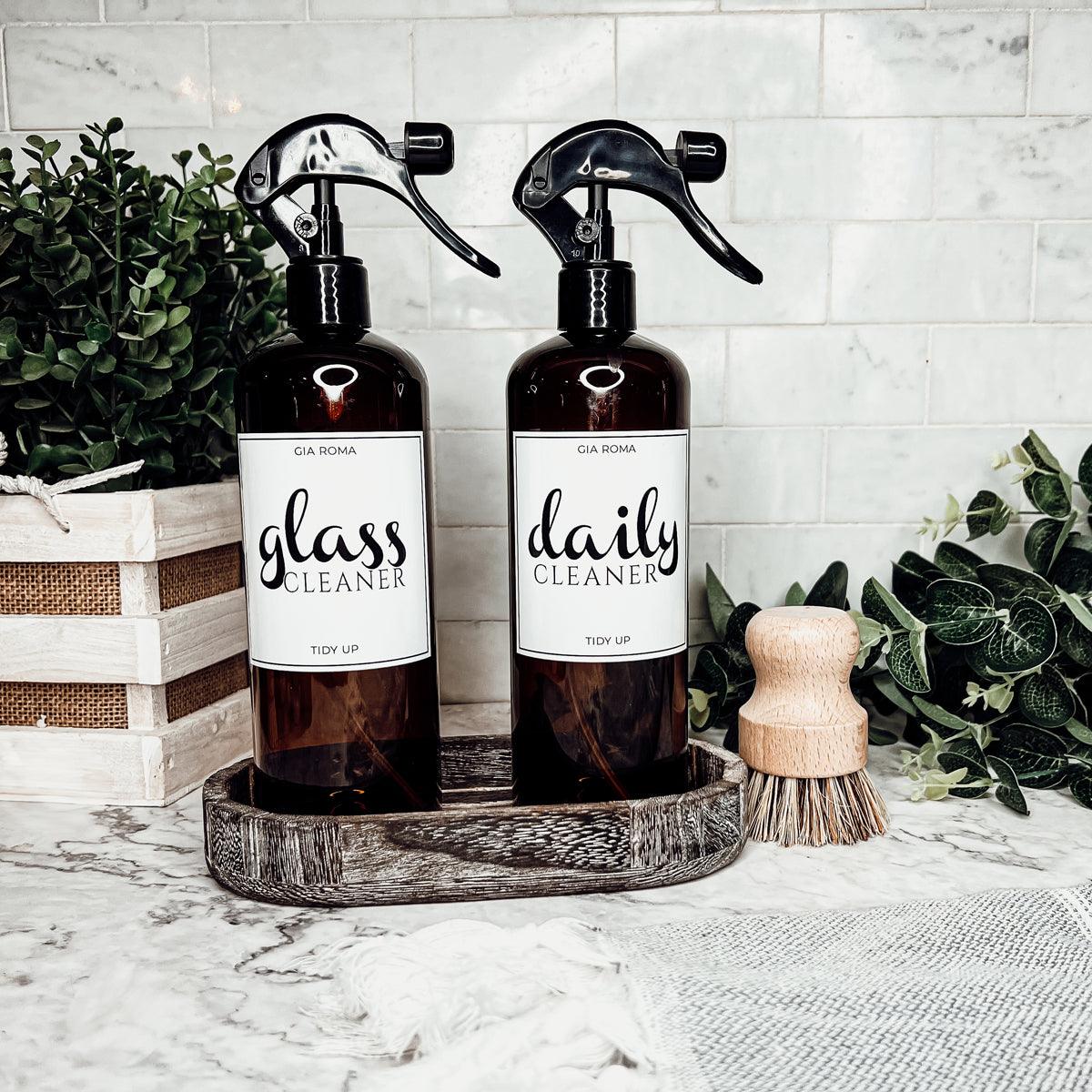 16oz Plastic Cleaning Bottles with Customized Labels