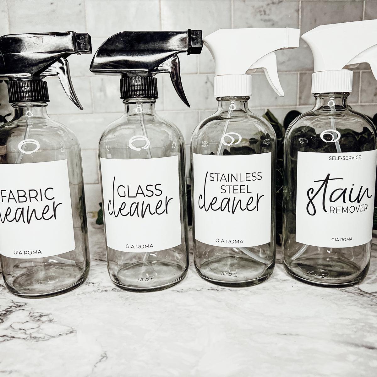 16oz Glass Cleaning Bottles with Customized Labels