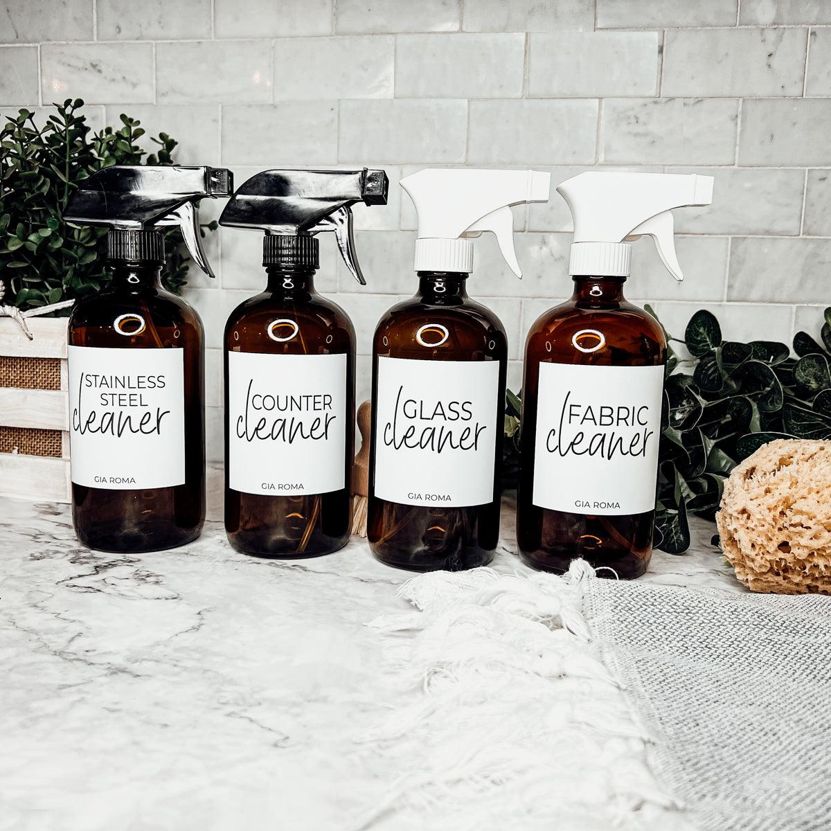 16oz Glass Cleaning Bottles with Customized Labels