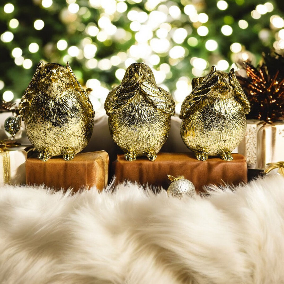 3 Wise Birds Figurines