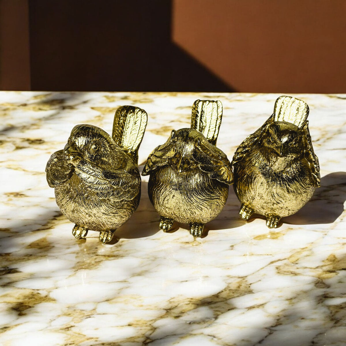 3 Wise Birds Figurines