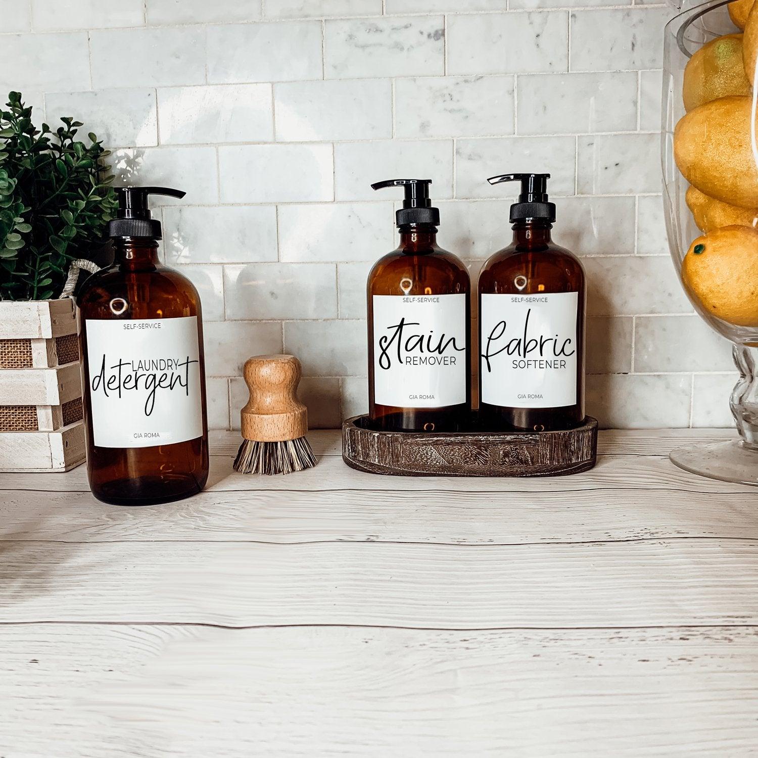 16oz Soap Bottles- Glass Amber|White Label